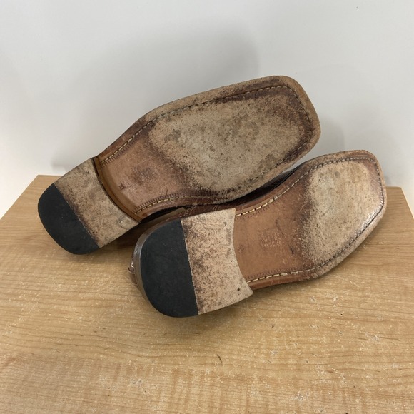 DAVID EDEN OSTRICH LEG DRESS SHOES MEN SIZE 10 BROWN - Picture 7 of 7